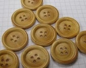 10 Large Faux Wood Buttons
