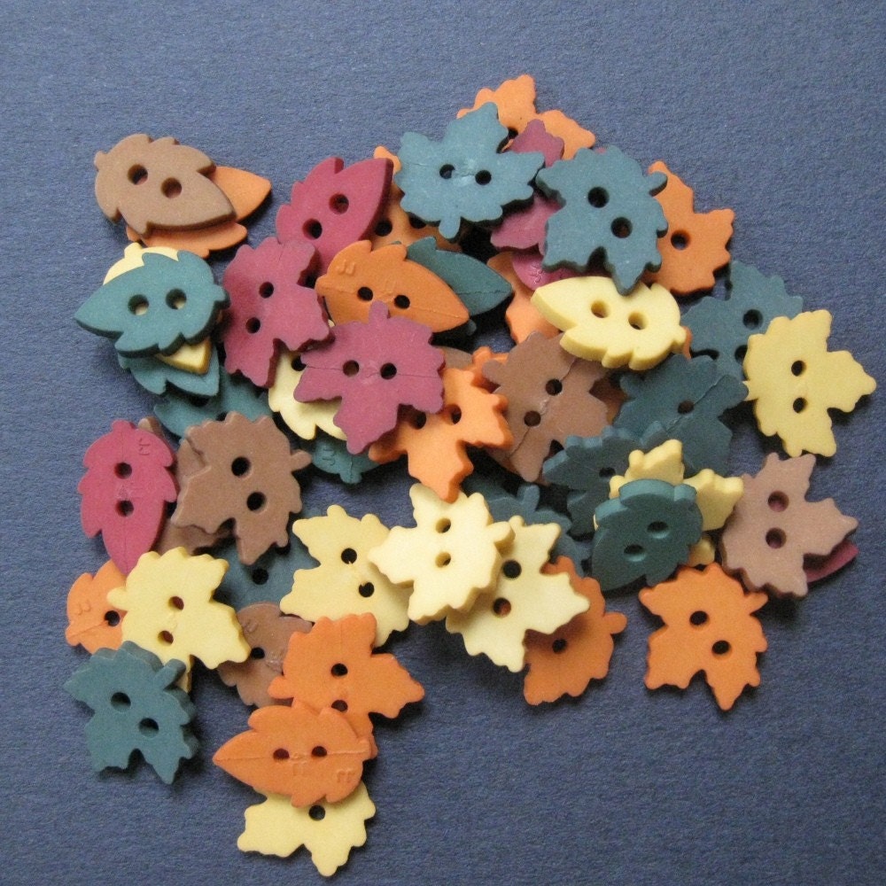 RESERVED Fall Autumn Leaf Buttons