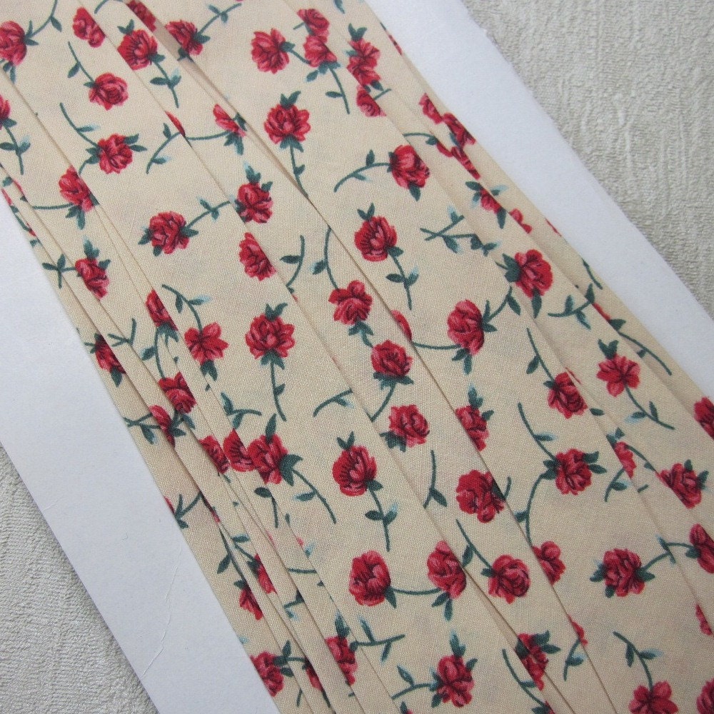 Handmade Yellow Retro Print Bias Binding