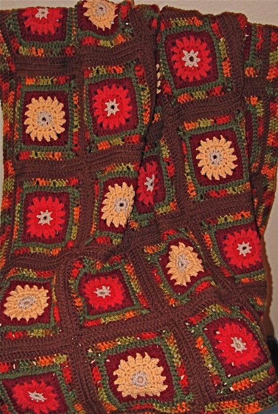 PDF Crochet Pattern for Fall Mums Afghan