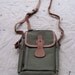 vintage c. 1980s olive drab canvas & leather satchel field bag // The Nature Company