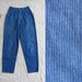 vintage c. 1970s-1980s Levi's pinstripe engineer stripe denim trousers