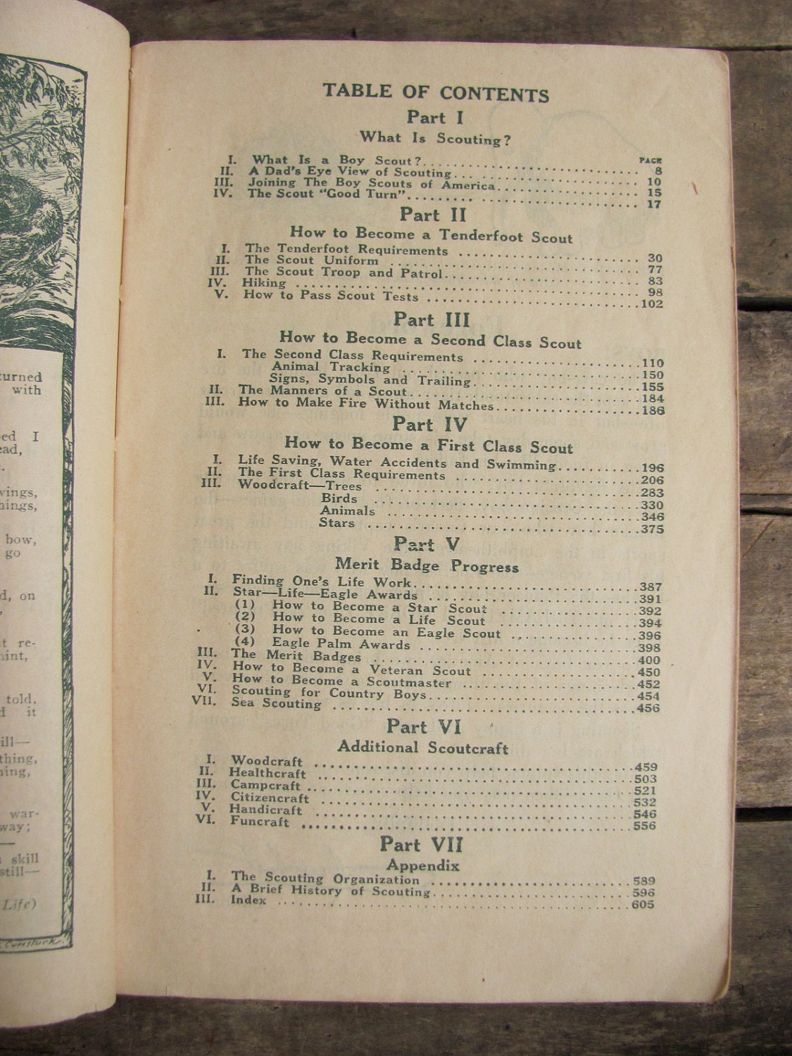 antique c. 1920s-1930s Boy Scout manual // Revised Handbook for Boys 3rd Edition