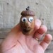 vintage acorn brooch with googly eyes