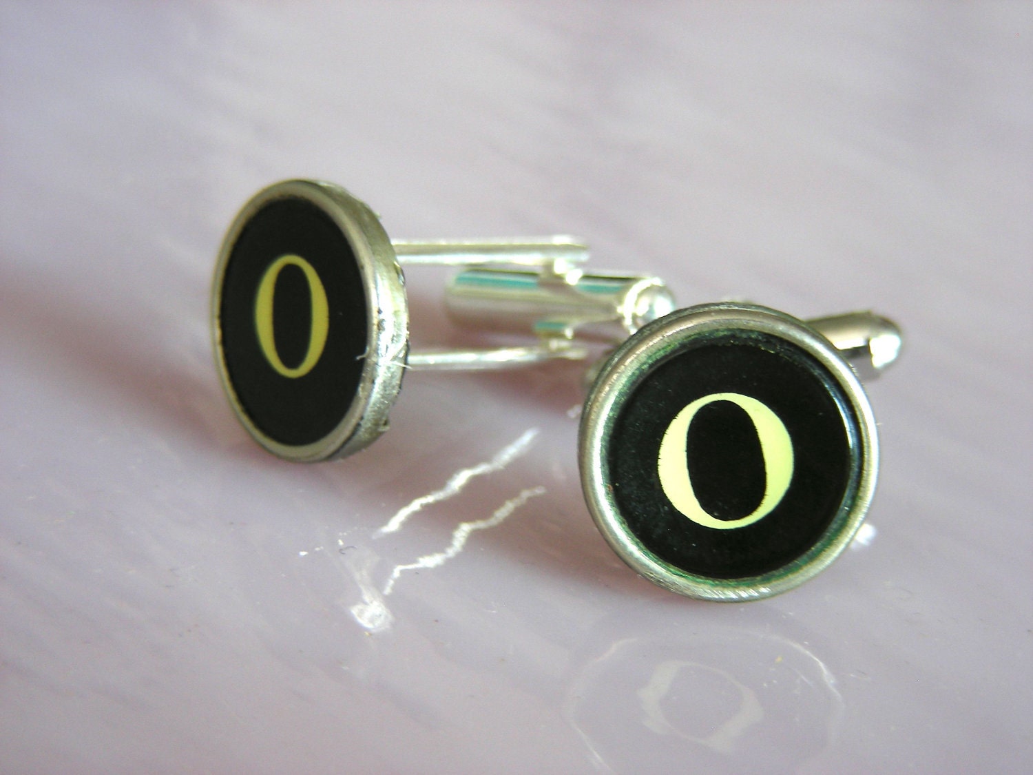 O Initial, Corona Typewriter Key, Cuff Links