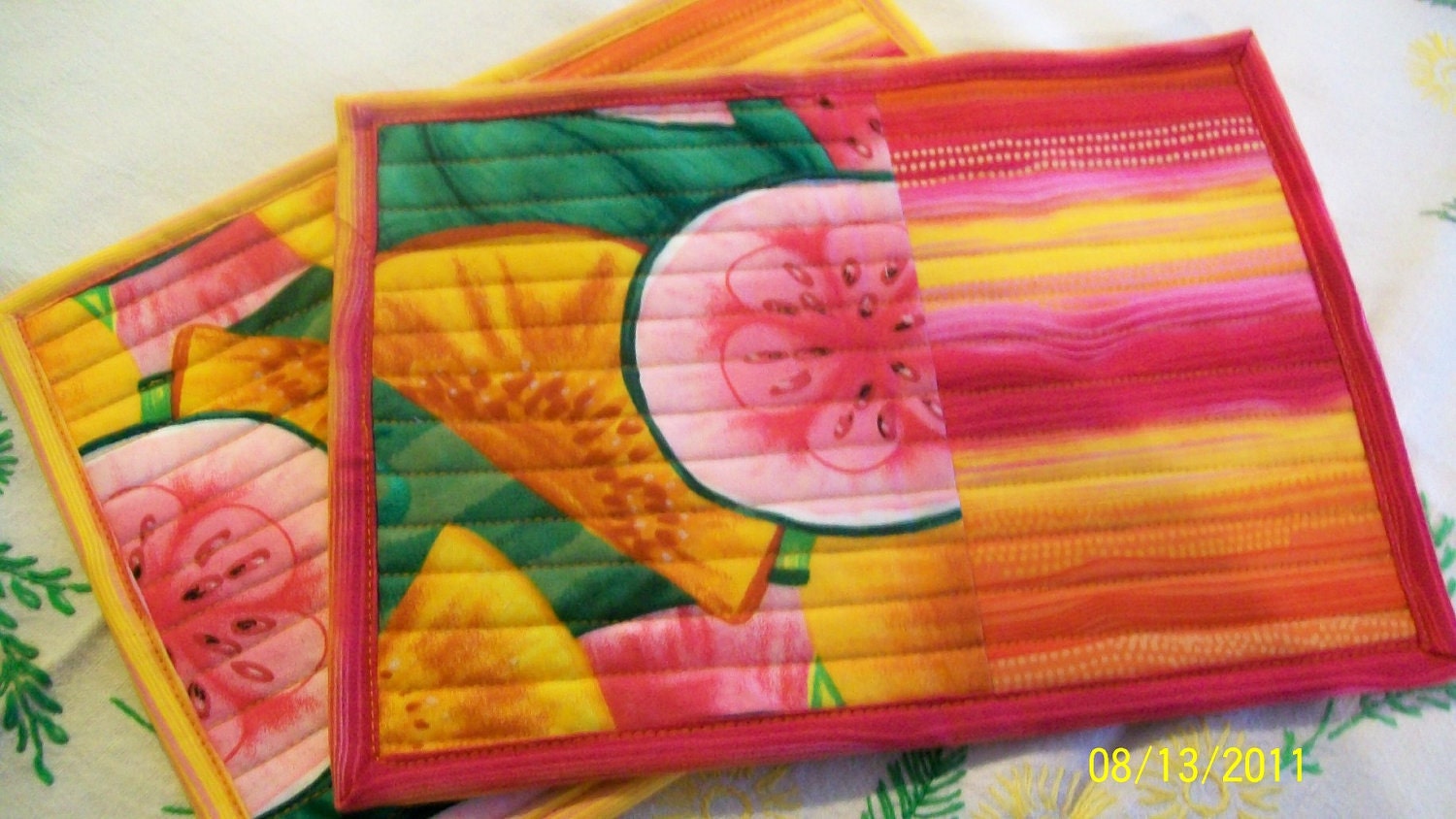 Citrus Mug Rugs Citrus Fruit Mini Placemats Snack Mats