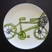 Melamine Bicycle Plate in Lime Green and Black