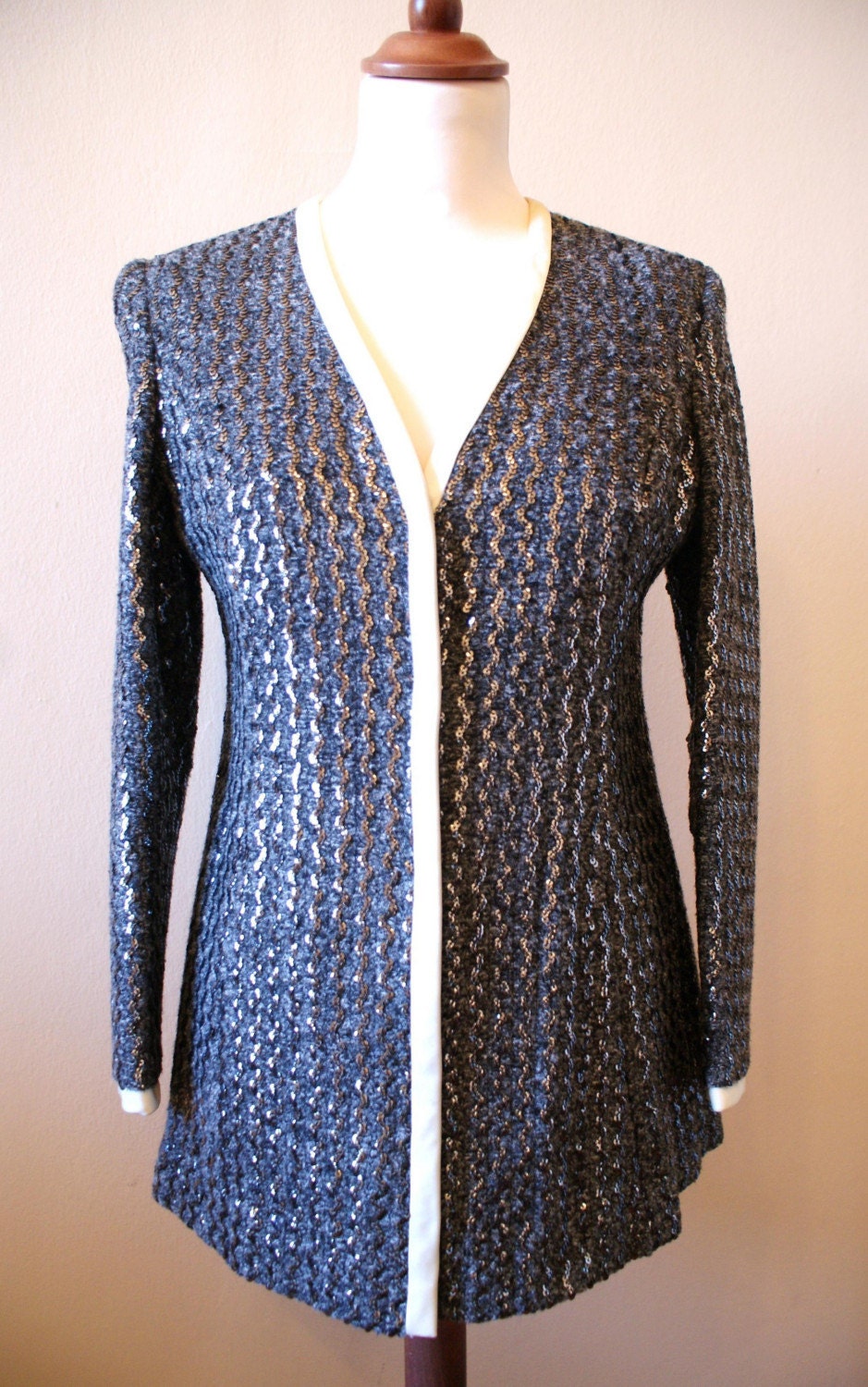 Sparkly Charcoal Grey Sequin Cardigan