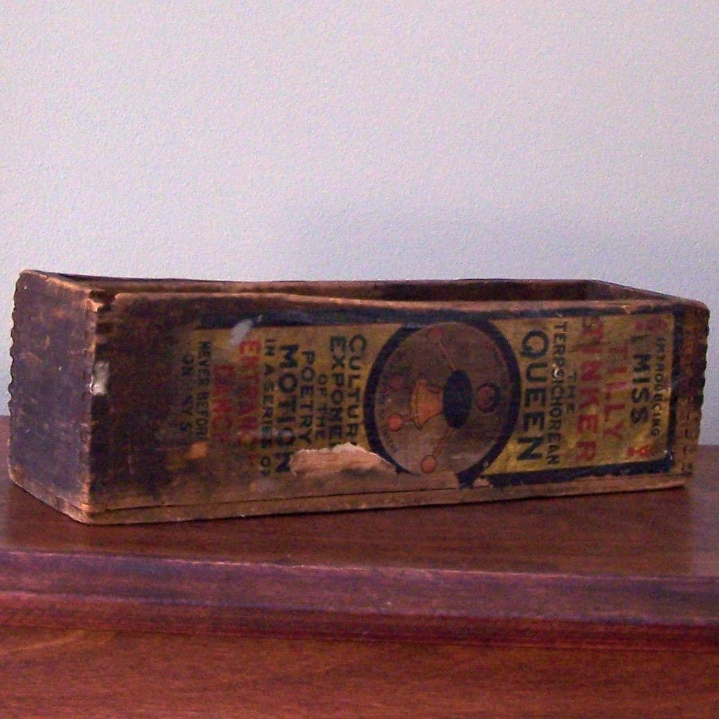 Antique wooden toy box for Miss Tilly Tinker 1917 by jollytimeone