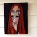 Acrylic Portrait Painting Woman Masquerade Mask 9x12 wrapped canvas She Was Her Own Illusion