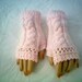 Victoria Open Lace Fingerless Gloves Hand Knitted and Crochet