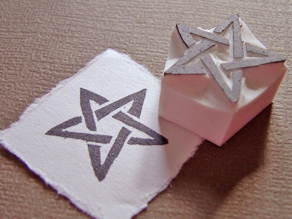 pentagram - hand carved stamp
