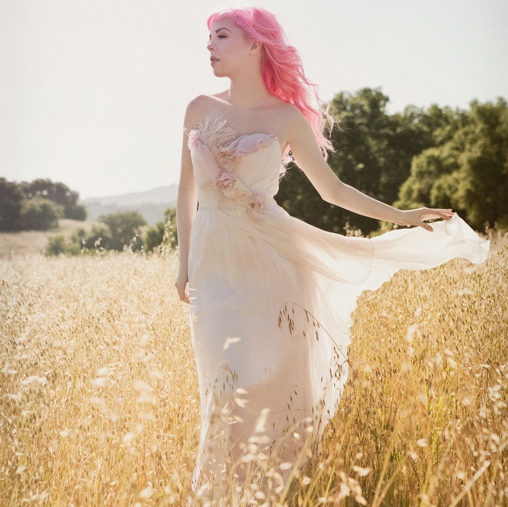 Bohemian Blush Feathers Wedding Gown-Must Have Been the Roses