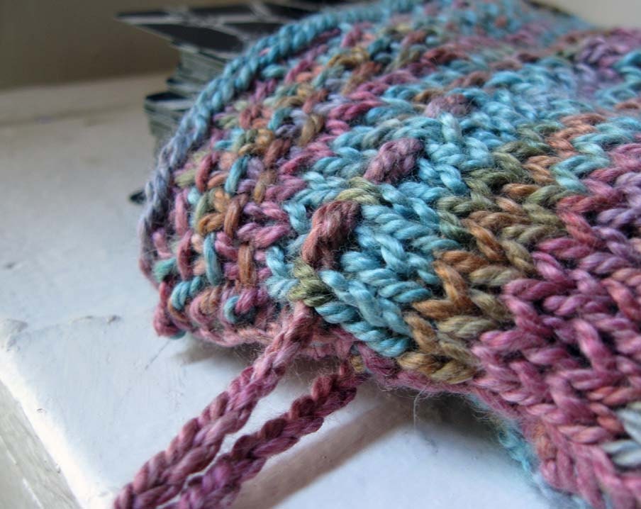 Knit Tarot Bag. Dusk. drawstring pouch for tarot cards, oracles and runes