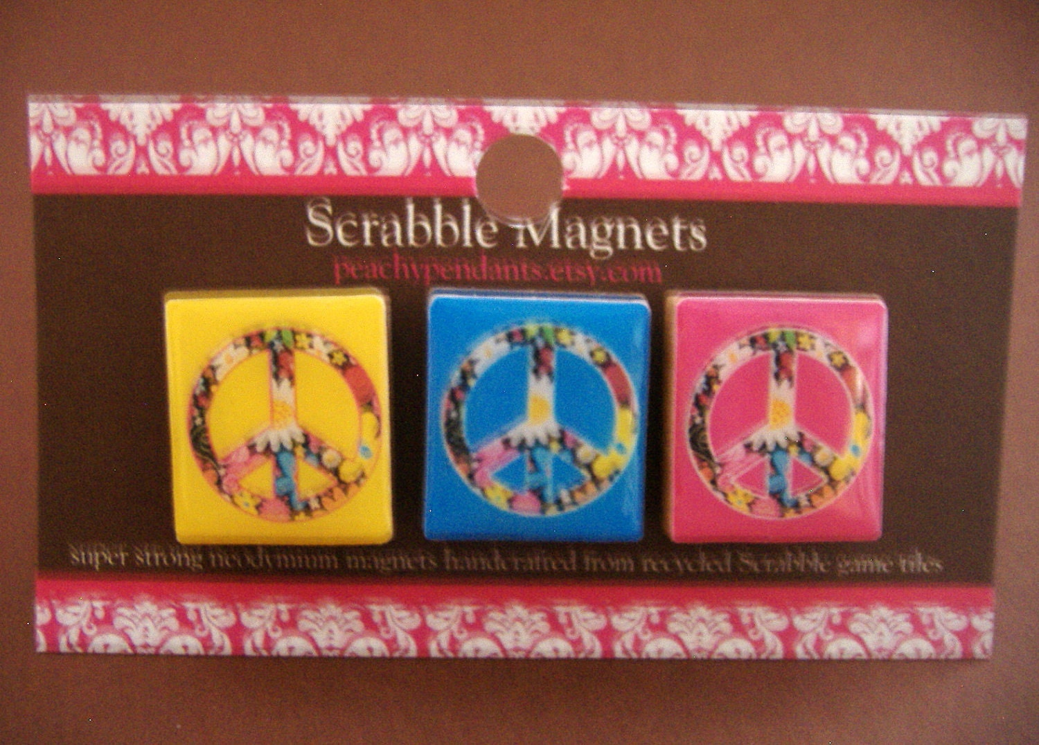 Scrabble Magnets Set - PEACE SIGNS