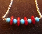 Sea Bamboo & Turquoise Bar Necklace