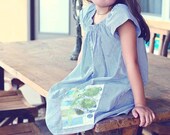 Sweet Pea - Upcycled Peasant Dress made from a men's button-up shirt - Eco-friendly AND adorable