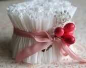 Handmade Winter White Vintage Wedding Crepe Paper Ruffles