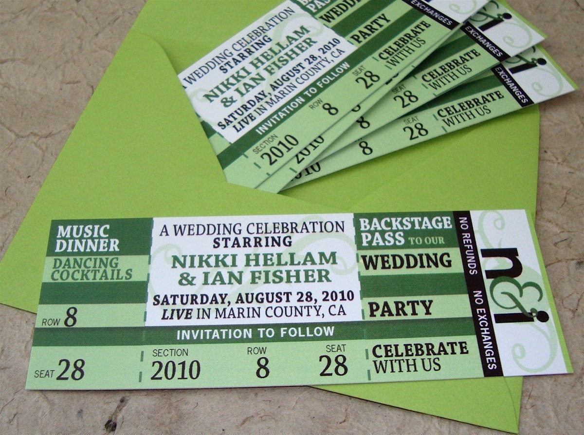 DIY printable Concert Ticket / Custom Save the Date Wedding / Birthday Party / Shower / Invitation
