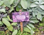 HERB Garden Mosaic Sign-Garden Flower Stake Marker- Purples