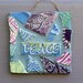 PEACE Dragonfly Garden Flower Herb Stake Mosaic Sign Blue and Purple