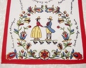 Vintage Towel PA Pennsylvania Dutch Kitchen Amish Mint