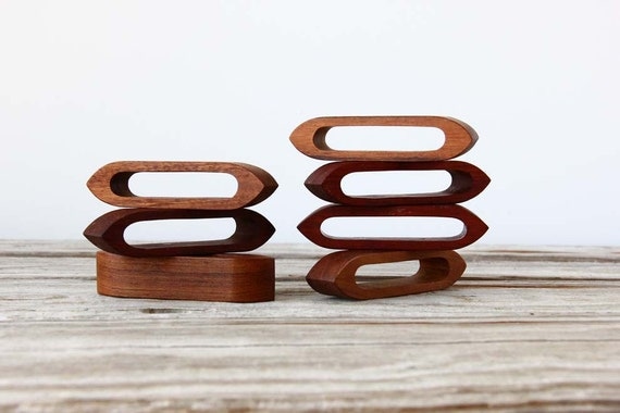 Set of Teak Napkin Holders
