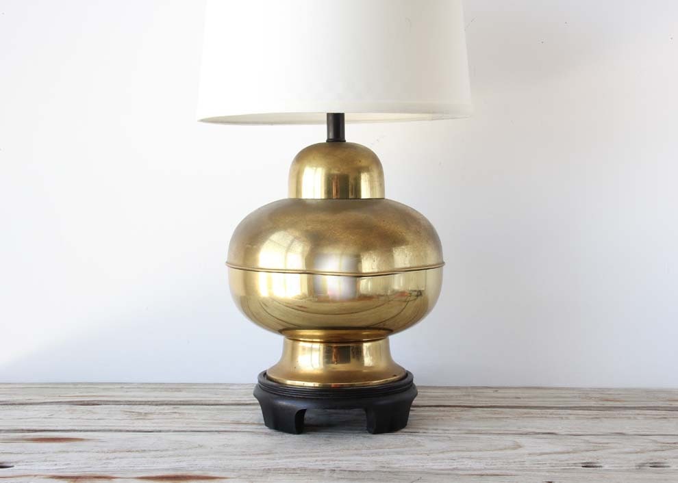 Hollywood Regency Gold Table Lamp
