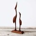 Modern Teak Carved Wood Bird Figures