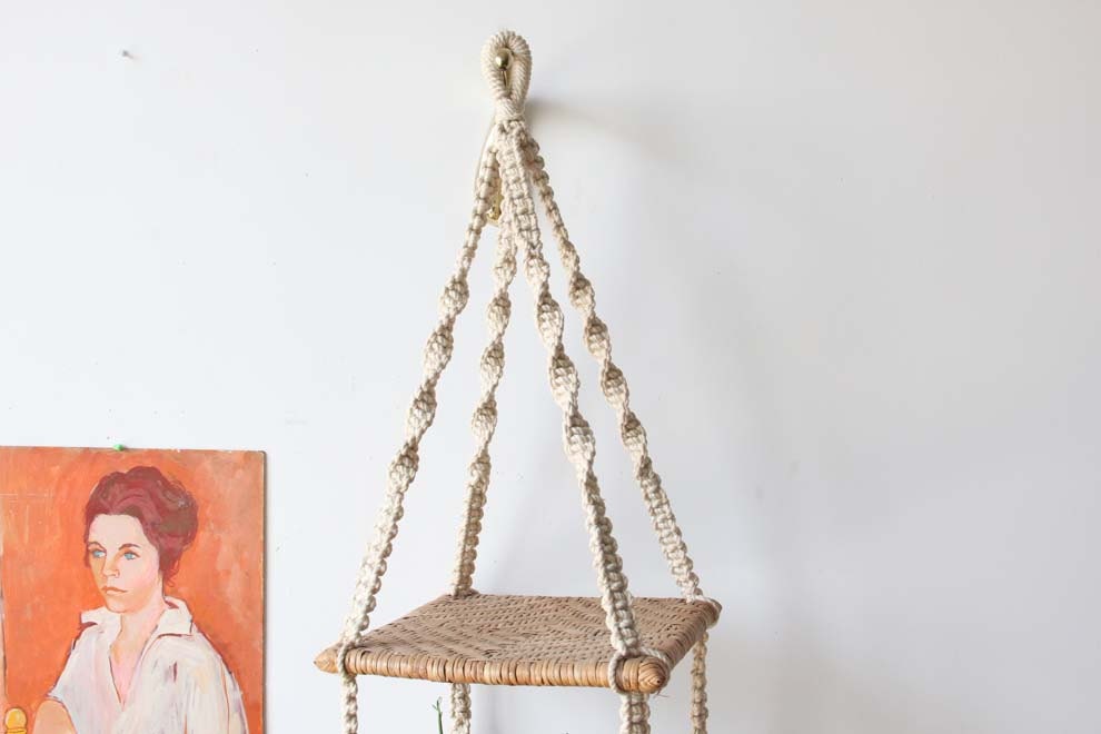 R e s e r v e d Large Chunky Boho Tiered Woven Plant Hanger