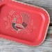 Small Scandinavian Red Peacock Tray