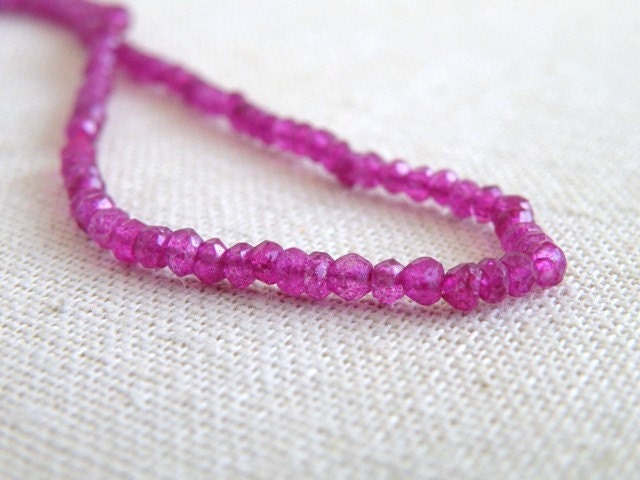 Mystic Fuchsia Hot Pink Quartz Rondelle Gemstone Faceted 3mm 1/2 Strand Wholesale LAST