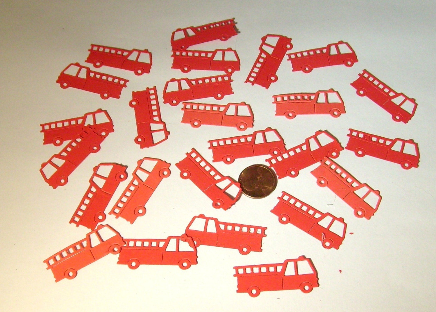 25 DieCut Paper Fire Trucks