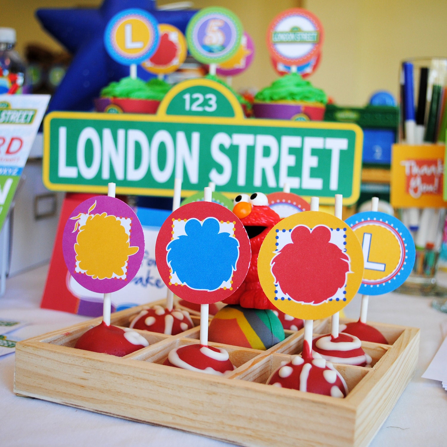 Sesame Street Sign inspired by the show in green, yellow and white and personalized with your name - Custom, Personalized and Printable