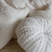 Recycled Chenille Sea Urchin Pillow -Medium-white