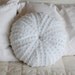 Recycled Chenille Sea Urchin Pillow - Large- white