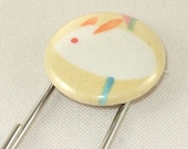 Jumbo paperclip bookmark very cute rabbit fabric covered one inch button jumbo paperclip bookmark