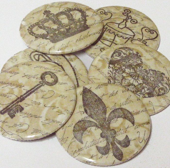 MAY SALE 31% OFF pocket mirror key to Paris fabric covered pocket mirror