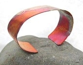 Copper Cuff Bracelet Rustic Eco Friendly Hammered Metalwork