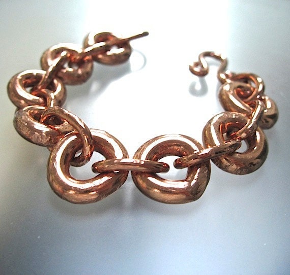 Heavy Metal Chain Bracelet Eco Friendly Copper Metalwork Unisex Jewelry