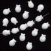 Vintage Tulip Flower Beads 9mm Snow White Glass W.G.