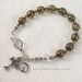 Irish Rosary Bracelet Celtic Claddagh Symbol Green Bohemian Glass Prayer Beads