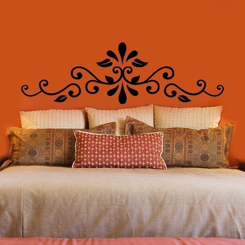 Swirling Headboard Decal - Wall Decals - Your Choice of Color and Size
