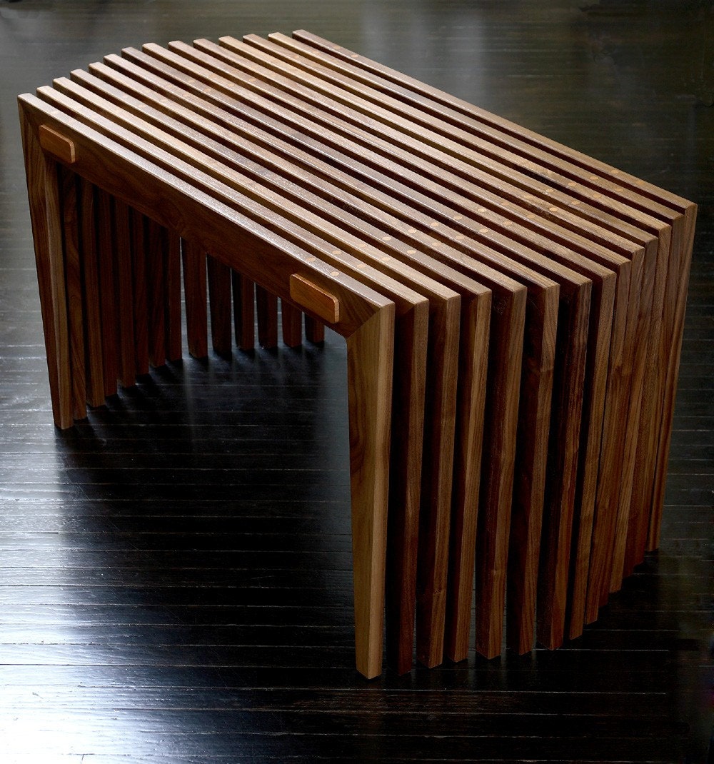 Unique Modern coffee table, walnut wood & cherry, Free continental US shipping