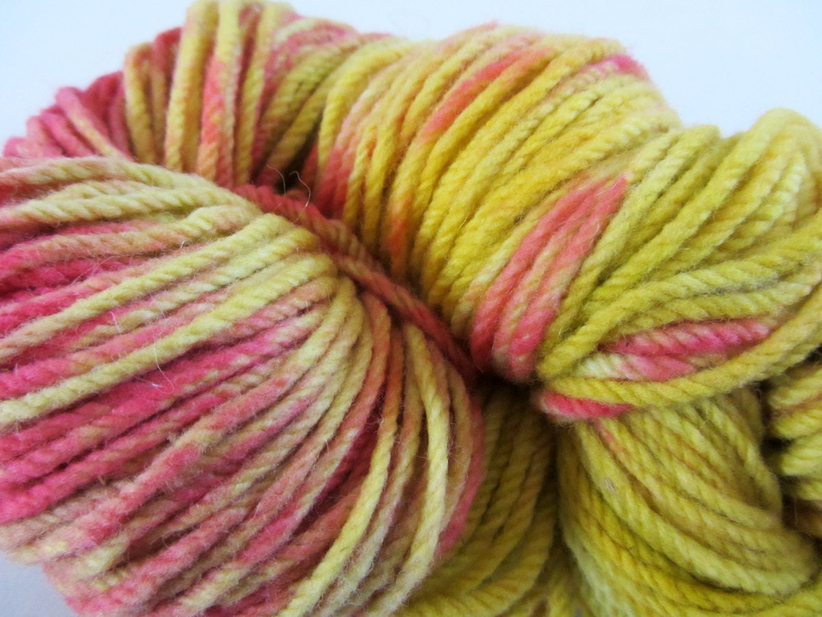 Tequila Sunrise.  Handpainted Local Yarn- 3 ply