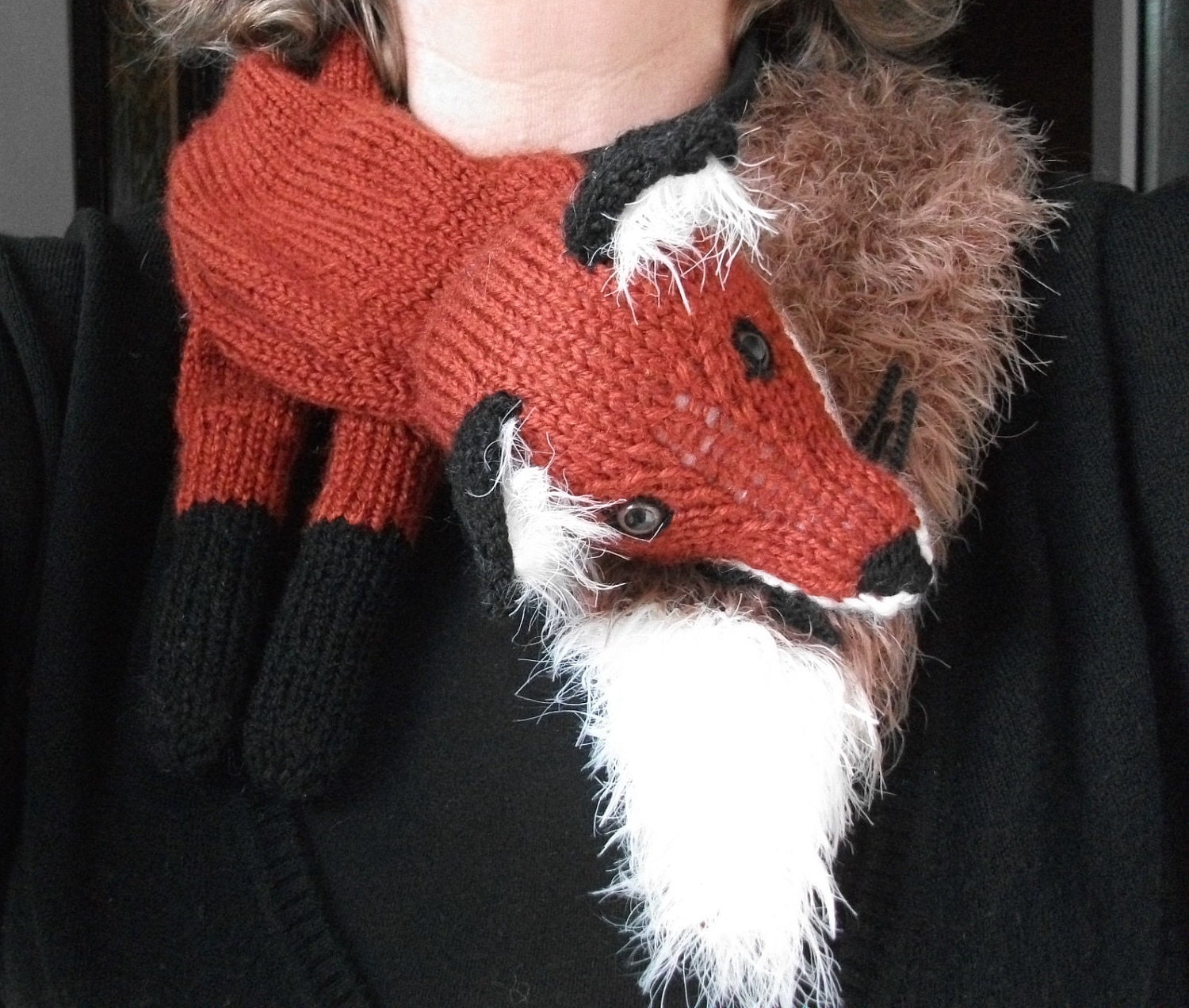 Knitting Pattern for a Fox Stole by PrettyFlamingo on Etsy