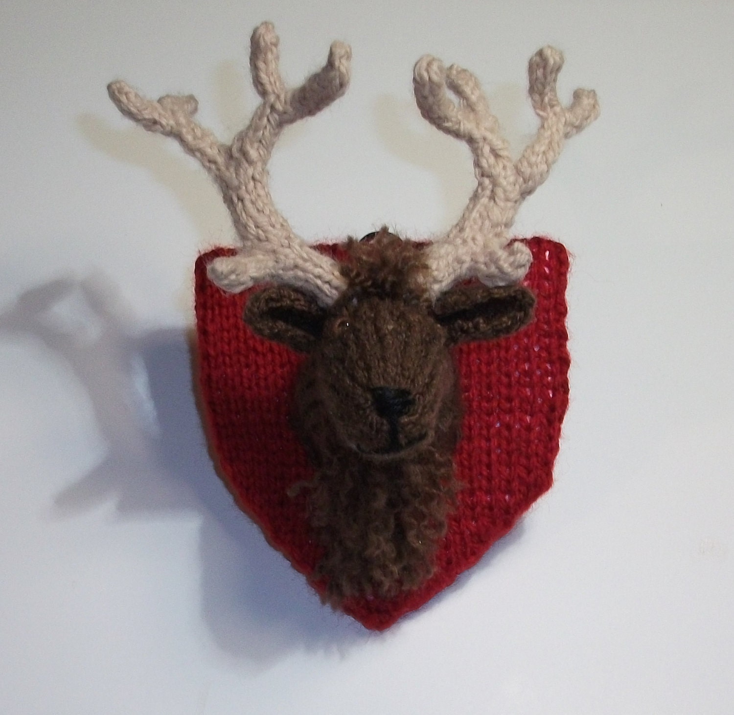 Mini Knitted Deer's Head Trophy Wall Decoration