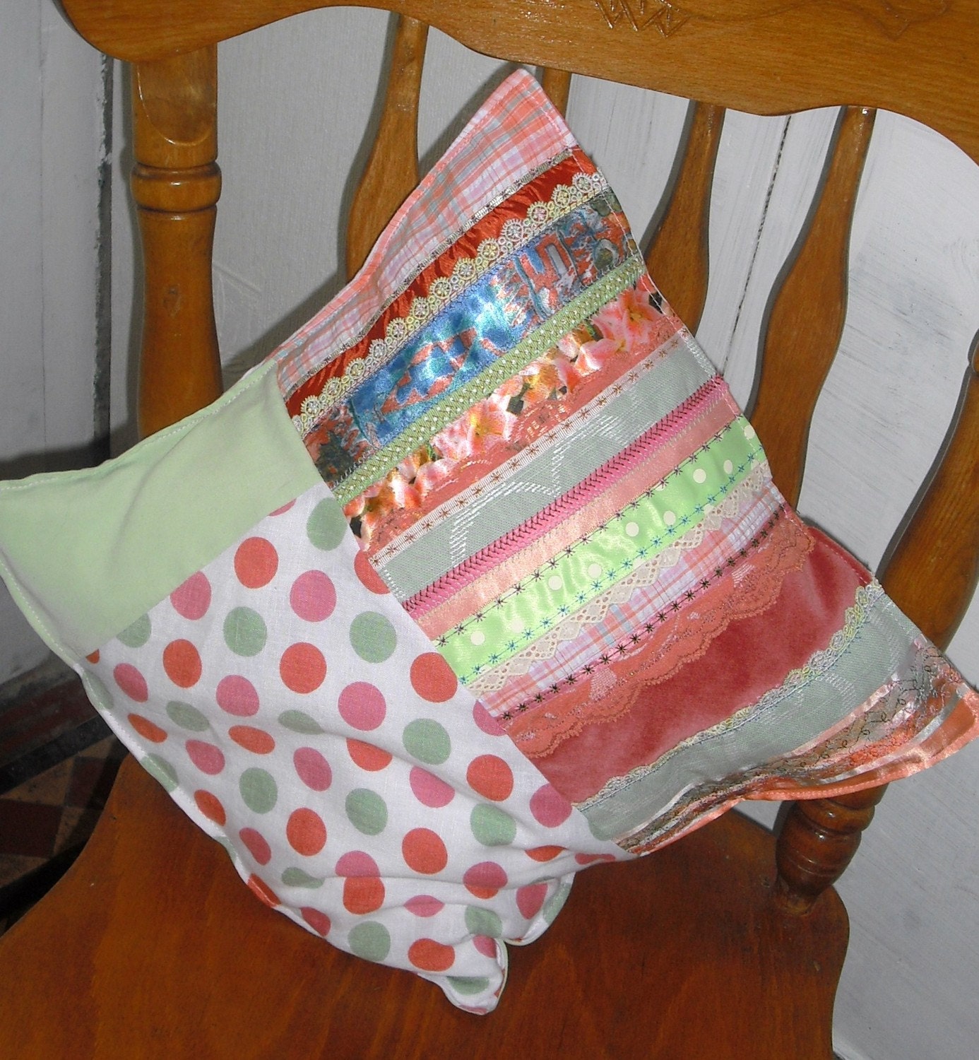 OOAK Cushion/Pillow Cover from recycled fabrics Made to order