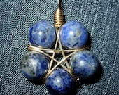 Brass Sodalite Large Star Pendant