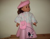 Pink poodle skirt  set American girl doll